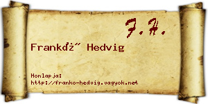 Frankó Hedvig névjegykártya