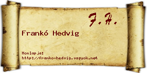 Frankó Hedvig névjegykártya